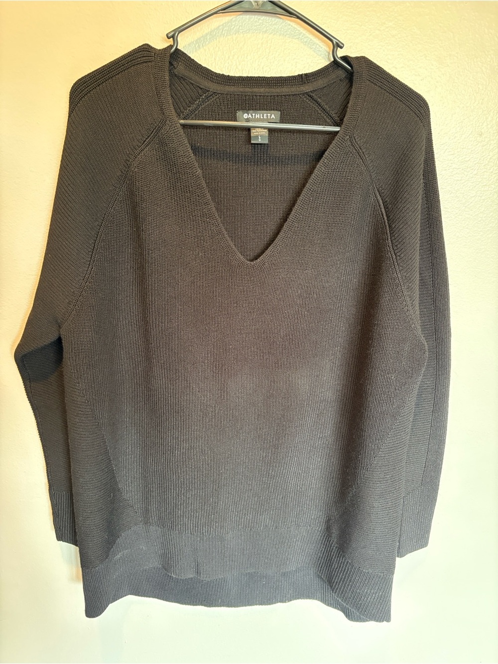 Athleta Hanover Women's Black V-Neck Sweater